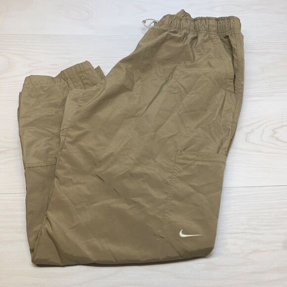 Nike Men’s Cargo Pants Khaki Joggers Large XXL Pockets Elastic Waist - Picture 1 of 11